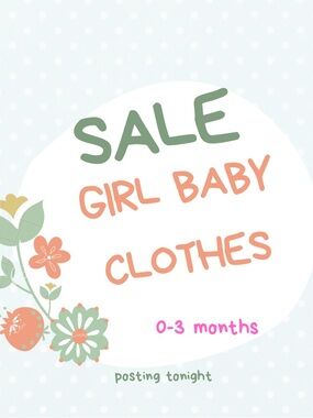Girl Baby Clothes Sale Sign - Coral & Mint